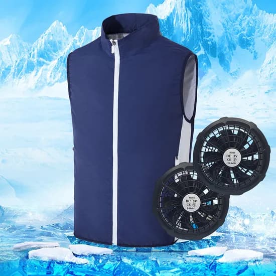 하루이오 급냉 선풍기조끼, 밀리터리 블랙,XL