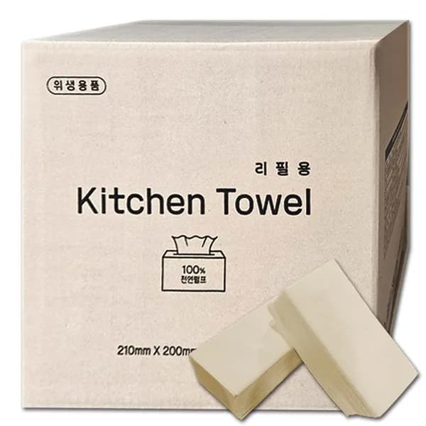대나무 천연 항균 뽑아쓰는 키친타올 리필 천연갈색 2000매입 1박스 17,800원