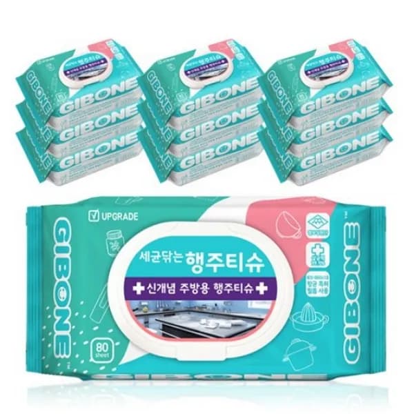 기본에 세균닦는 행주 티슈 80매 10팩