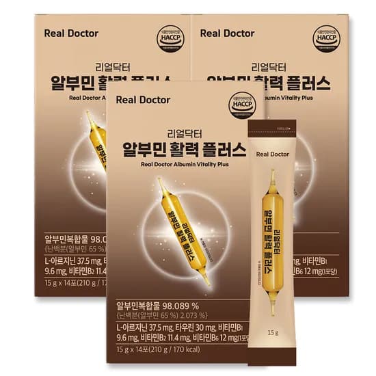 리얼닥터 알부민 활력 플러스 15g 14포 3박스