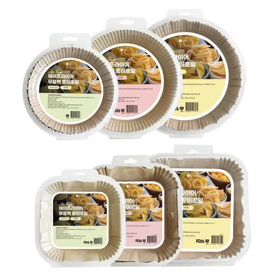 이놀 에어프라이어 종이호일 FDA 무표백 다이소나, 사각, 20cm, 130매, 1봉