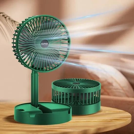 3단 접이식 휴대용 무선 선풍기, AG_9067, 그린, 1개