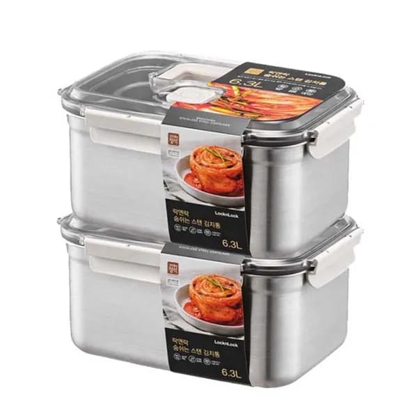 락앤락 NEW 숨쉬는 스텐김치통 6.3L 2개