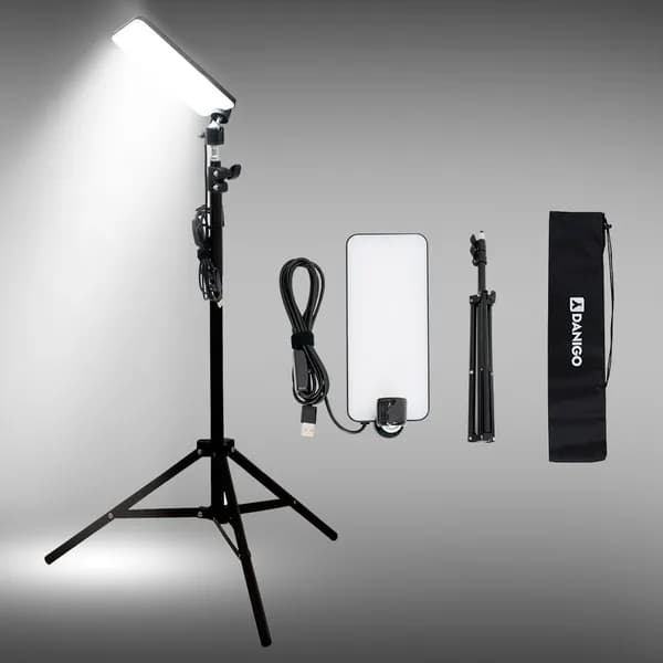 다니고 캠핑랜턴 LED 조명 램프 3단 높이조절 스탠드 L-123 블랙