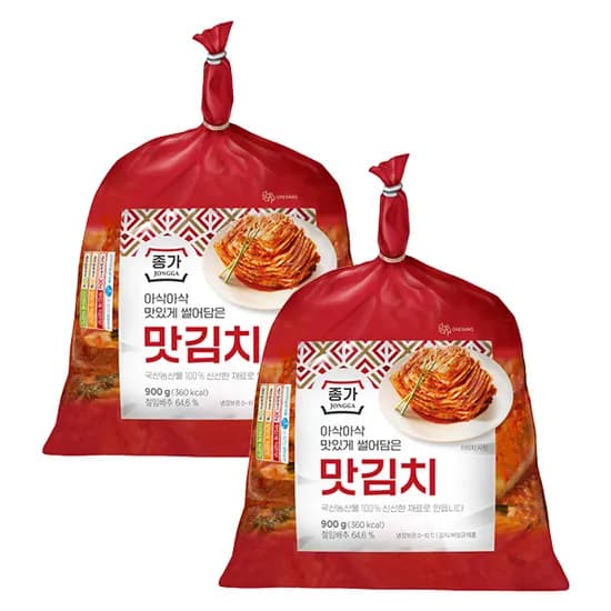 종가 맛있게 썰어 담은 맛김치 900g 2개