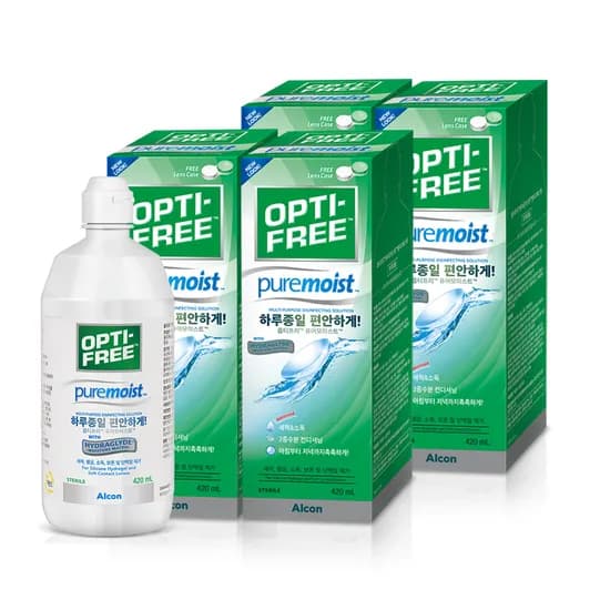 알콘 옵티프리 퓨어모이스트 렌즈세척액 420ml 4개