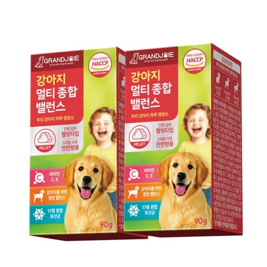 그랑조아 강아지 멀티 종합 비타민 영양제, 종합영양제, 2병