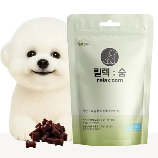 릴렉숨 강아지 기관지 영양제 80정