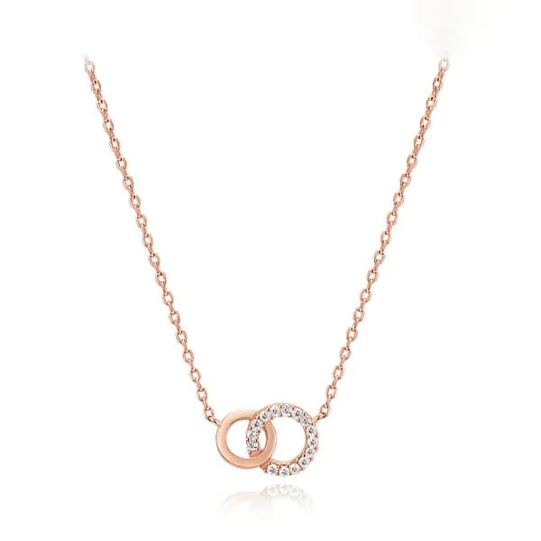 엘르주얼리 더블 원 목걸이, 14k, ELBRNN174, 로즈골드, 41cm