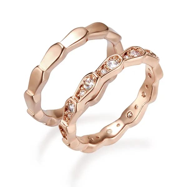 엘르주얼리 14K 화이트 포인트 레이어드링 로즈골드 17호 2종 세트 17,955원