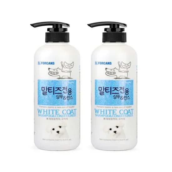 포켄스 포비스 말티즈 백모용 샴푸, 550ml, 2개