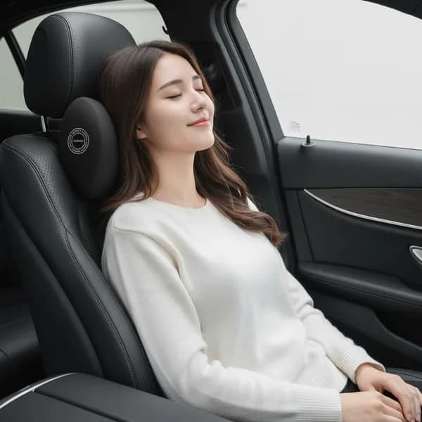 Chebote 차량용 목쿠션 메모리폼 헤드레스트 목베개 그레이 2개