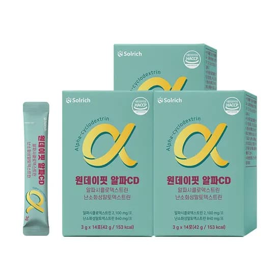 솔리치 알파CD 알파시클로덱스트린 난소화성말토덱스트린 42g 14포 3박스