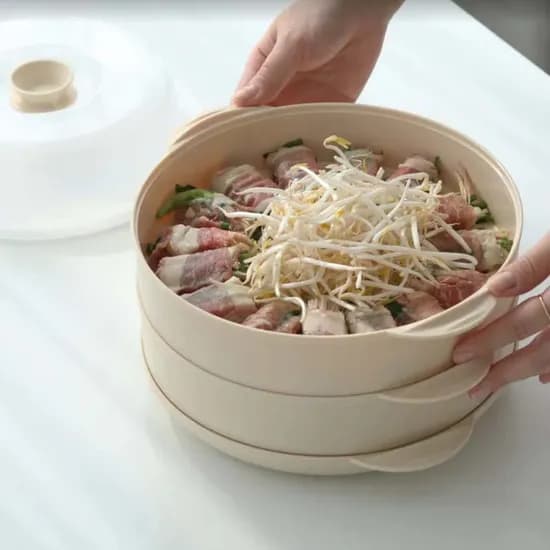 칸칸 전자레인지 대형 찜기 2단 세트 24.1cm 1세트