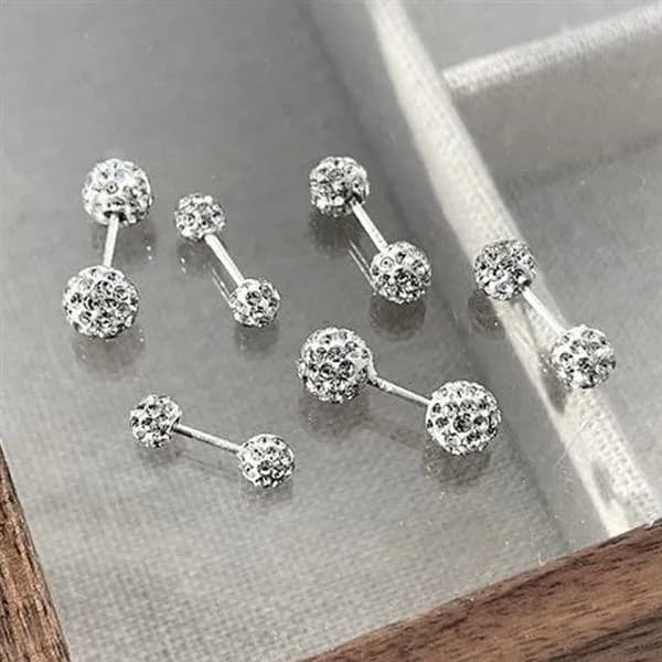 PKFARM 크리스탈 피어싱 귀걸이 실버 4mm 4P 1개 8,260원