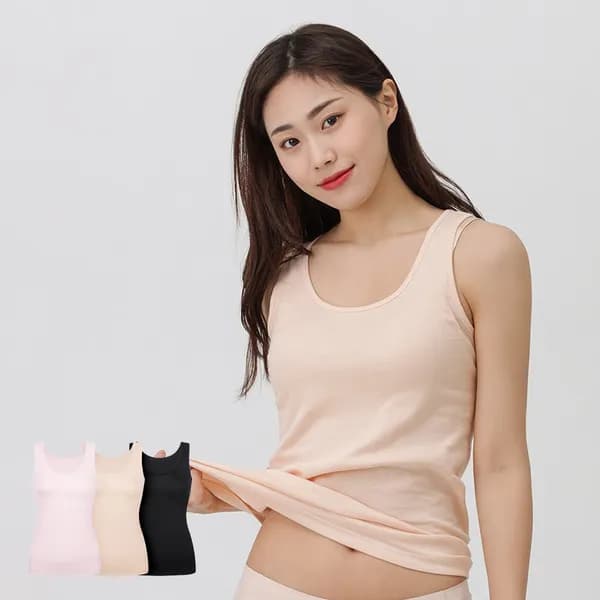 BYC 순면 실켓 여성 런닝 T3633 연분홍 95 1P