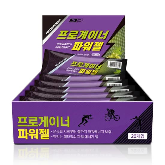프로게이너 파워젤 청포도맛 에너지젤 스포츠젤 40g 20개