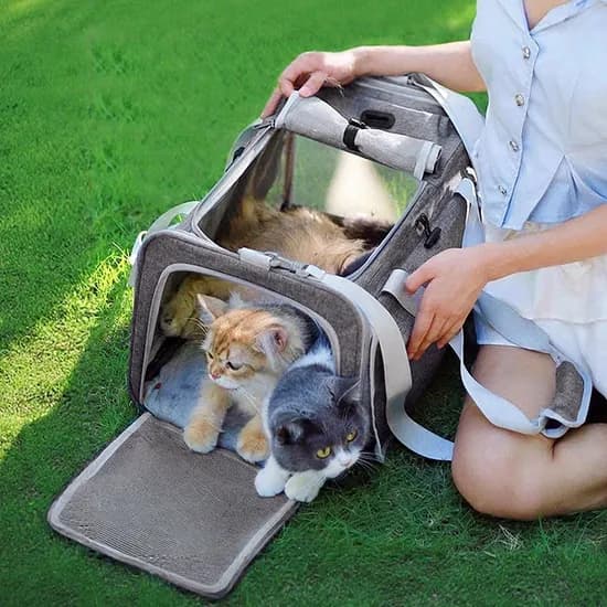 퍼피허그 강아지 이동가방 고양이 이동장 애견 기내용 가방 슬링백, 그레이, F, 1개