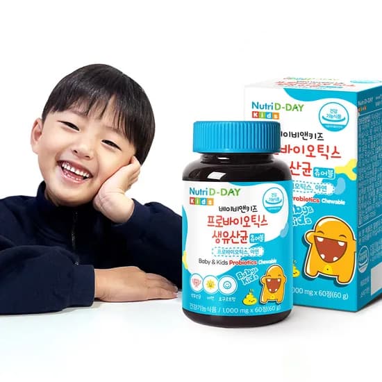 뉴트리디데이 베이비앤키즈 프로바이오틱스 생유산균 아연 츄어블, 60정, 1개