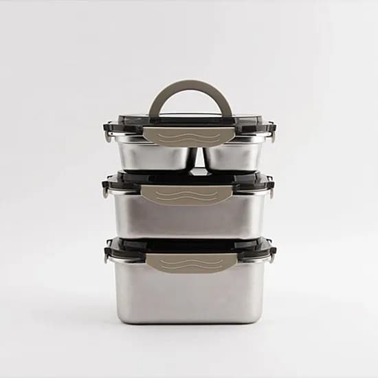 로시 렌지스텐 밀폐용기 3종 2호, 1100ml, 1700ml, 2100ml, 3개