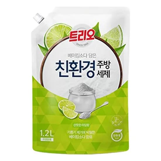 트리오 베이킹소다 담은 친환경 주방세제 라임향 1.2L 1개