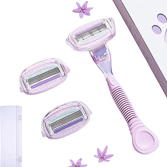 블라제스 알로에 여성 면도기 5중날 핸들 면도날 3개입 1세트