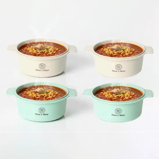 맥스 앤 맥스 전자레인지 라면 용기, 아이보리 1L 2개 + 민트 1L 2개, 4개