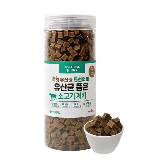 라피끄 강아지 유산균 품은 져키, 소고기, 1kg, 1개