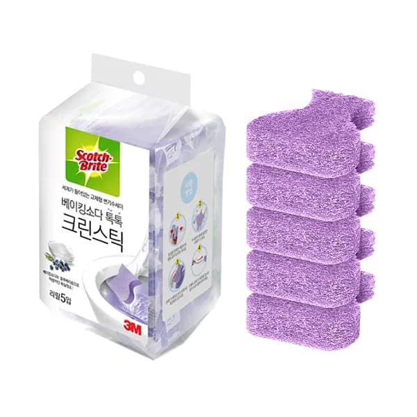 3M 스카치브라이트 베이킹소다 톡톡 크린스틱 변기솔 리필 5P