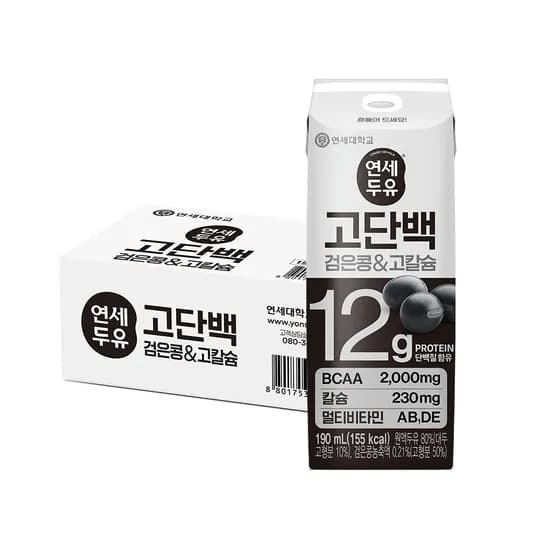 연세두유 고단백, 검은콩&고칼슘, 190ml, 24팩