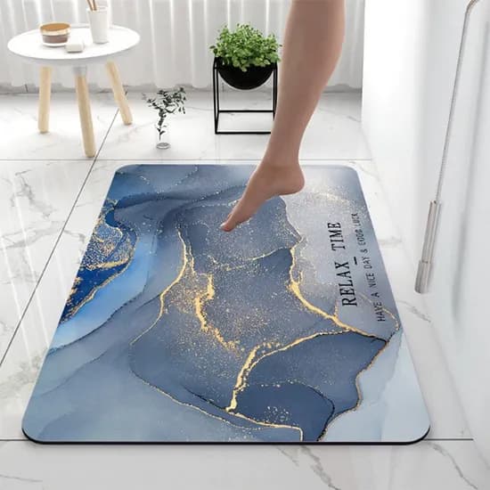 대리석 패턴 규조토 발매트 60x40cm 블루 2개