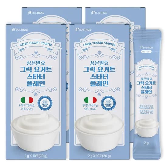 상온발효 그릭 요거트 스타터 플레인, 2g, 10포, 4박스