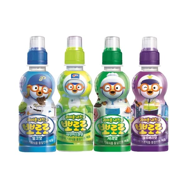 뽀로로 음료수 235ml 24개입 (밀크맛6·사과맛6·블루베리6·샤인머스캣6)