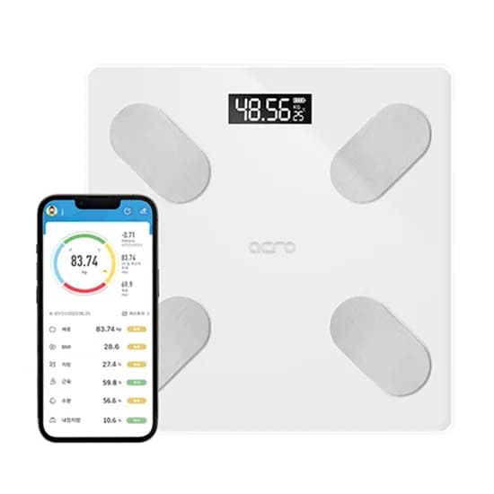 ACRO 스마트 디지털 체중계 ibody-100 화이트 1개