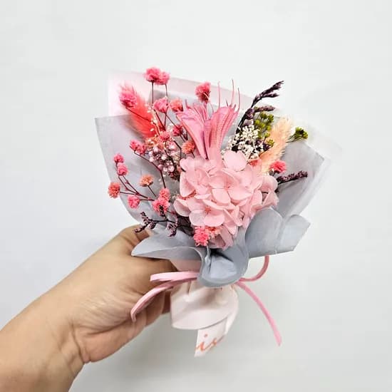 프리저브드 미니 꽃다발 연핑크