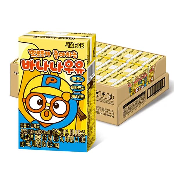 서울에프엔비 뽀로로 멸균 바나나우유 바나나맛 140ml 24개 16,900원