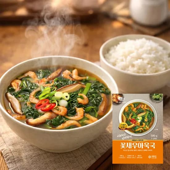 고향식품 쿡앤라이프 국내산 꽃새우 아욱국 간편식, 500g, 10개