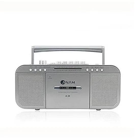 아남 고기능 라디오 카세트 플레이어 슈퍼베이스 A-34, 다크그레이, 1개