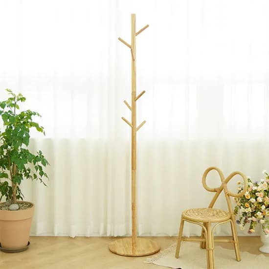 가쯔 솔리드 원목 스탠드 옷걸이, 40x40x180cm, 1개