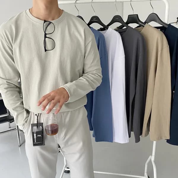 비침없는 기본 긴팔티 딥블루 XL 1개 15,800원