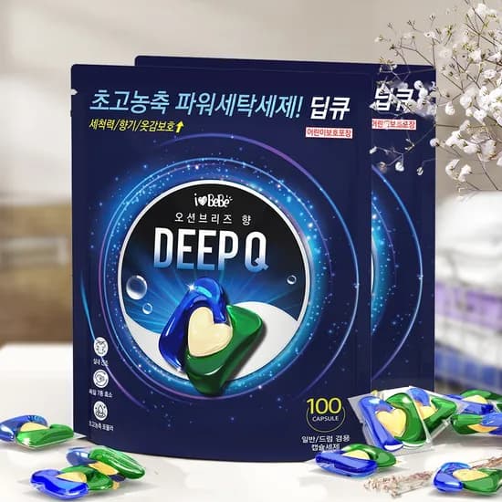 아이러브베베 딥큐 캡슐 세탁세제 오션브리즈향 100개입 2개 17,900원