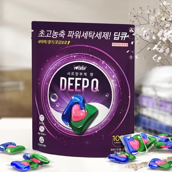 아이러브베베 딥큐 캡슐 세탁세제 샤르망부케향 100개입 9,900원