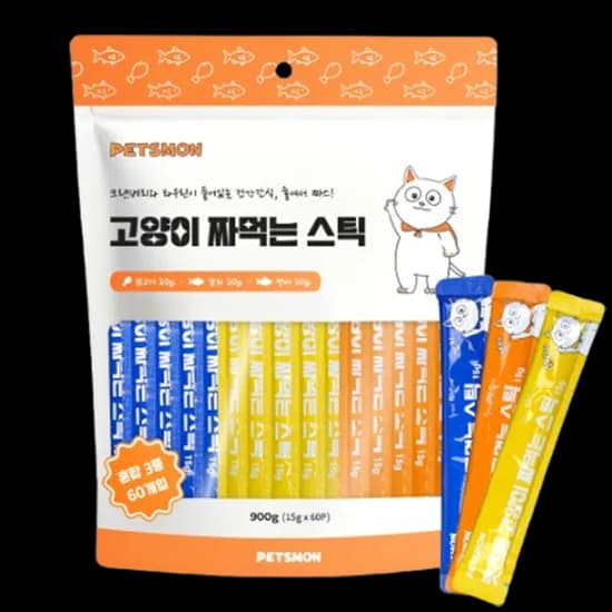 펫츠몬 고양이 짜먹는 스틱, 혼합맛, 15g, 60개입, 1개