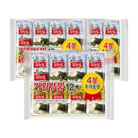 광천김 달인 혼합 도시락김, 재래 4g 24봉 + 파래 4g 24봉