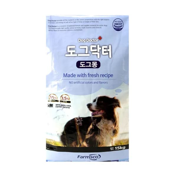 팜스코 도그닥터 도그몽 곡물 15kg 1개