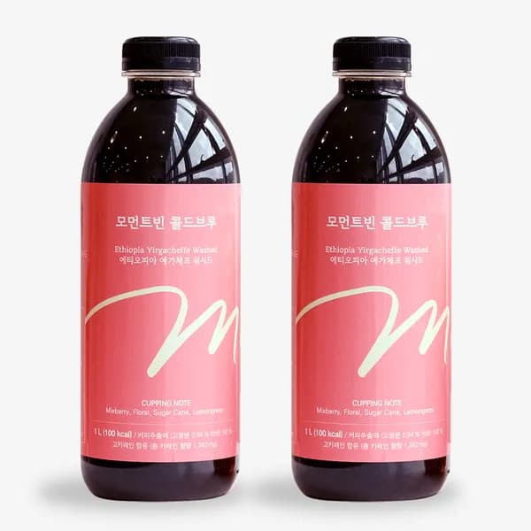 모멘트빈 콜드브루 원액 에티오피아 더치커피 1000ml 2병