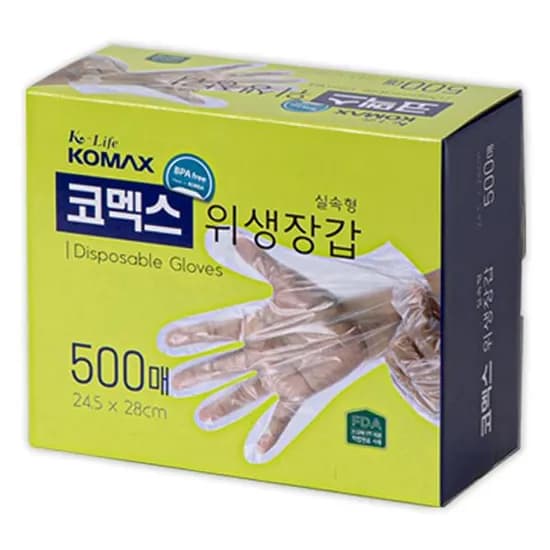 코멕스 위생장갑 실속형, 24.5x28cm, 500매, 1개