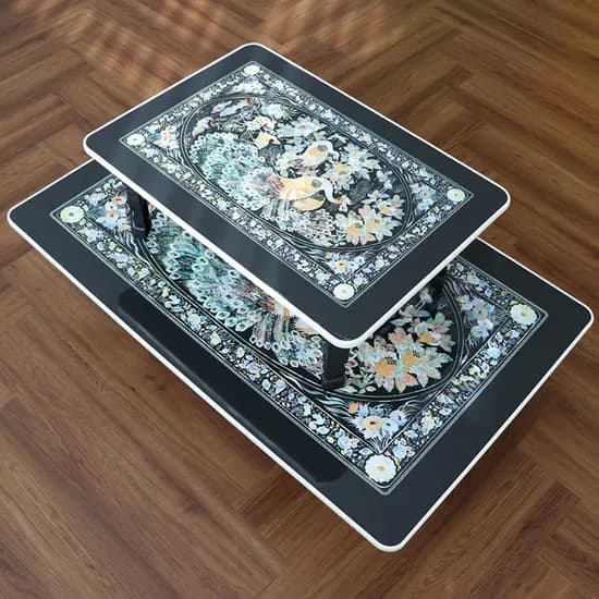 갤러리데코 자개무늬 접이식 밥상, 사각, 900x600mm, 1개