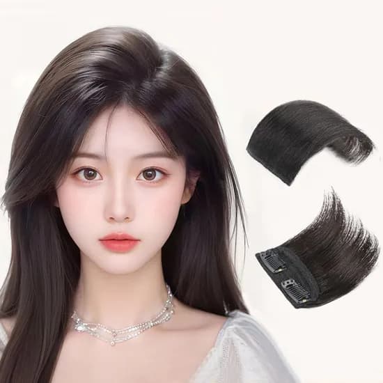 뿌리볼륨 부분가발 정수리 옆머리 헤어피스 브라운블랙 1+1 구성 총 2개