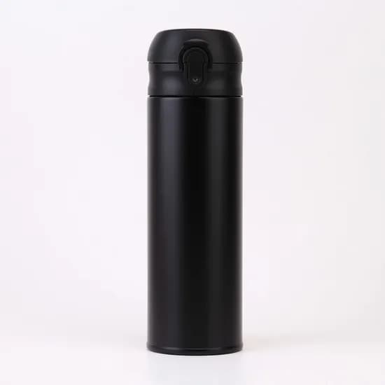단순생활 원터치 스텐 보온병, 블랙, 480ml, 1개
